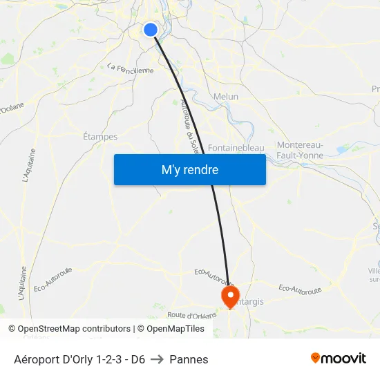 Aéroport D'Orly 1-2-3 - D6 to Pannes map