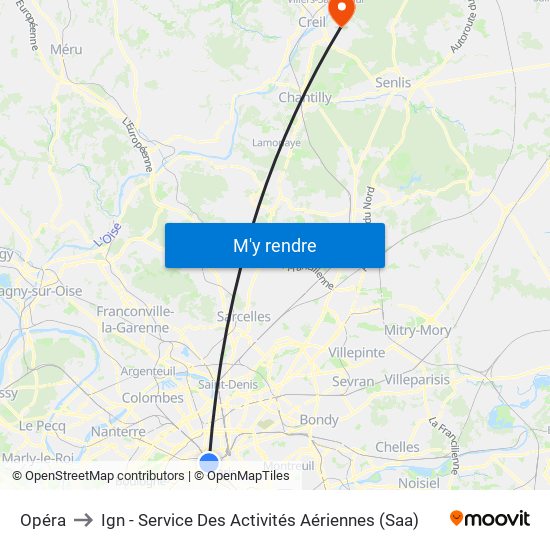 Opéra to Ign - Service Des Activités Aériennes (Saa) map