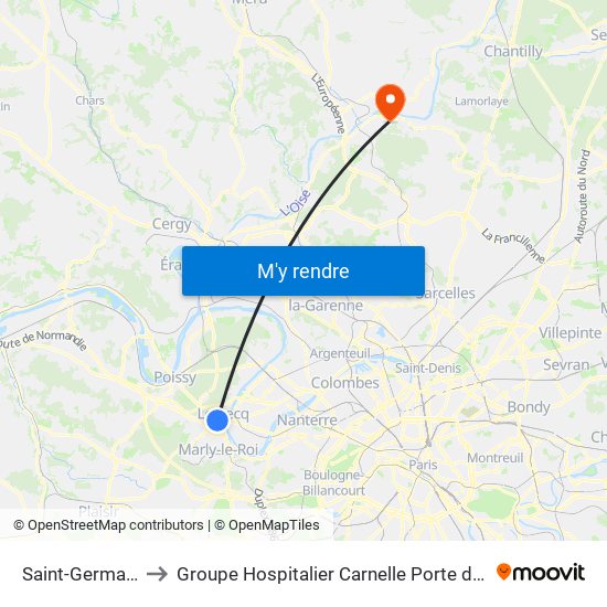 Saint-Germain-En-Laye to Groupe Hospitalier Carnelle Porte de L'Oise - Site Les Oliviers map
