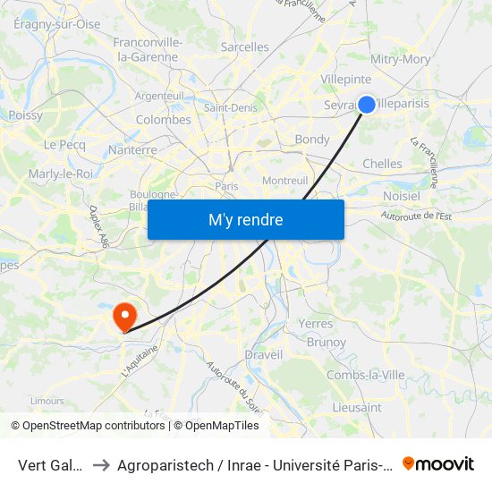 Vert Galant to Agroparistech / Inrae - Université Paris-Saclay map