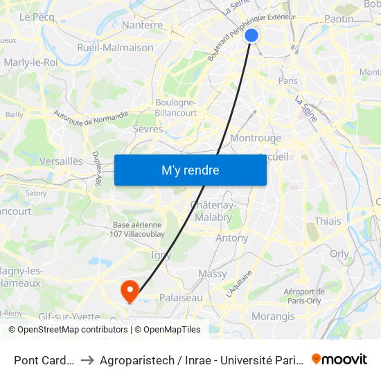 Pont Cardinet to Agroparistech / Inrae - Université Paris-Saclay map