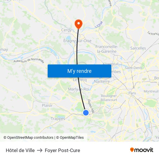 Hôtel de Ville to Foyer Post-Cure map