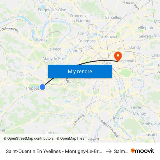 Saint-Quentin En Yvelines - Montigny-Le-Bretonneux to Salmon map