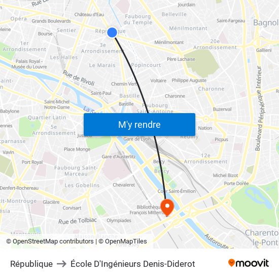 République to École D'Ingénieurs Denis-Diderot map