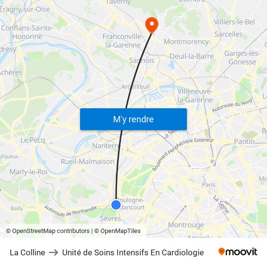 La Colline to Unité de Soins Intensifs En Cardiologie map