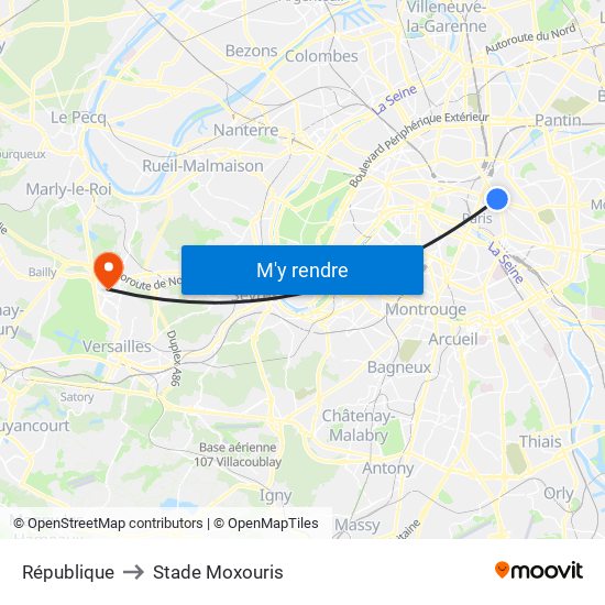 République to Stade Moxouris map