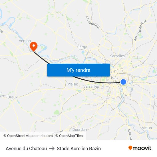 Avenue du Château to Stade Aurélien Bazin map