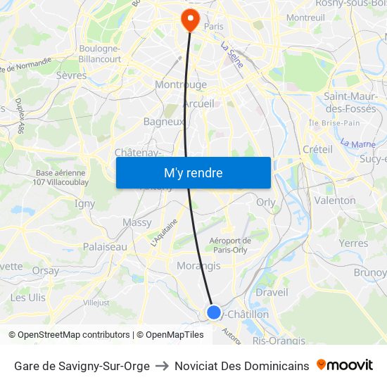 Gare de Savigny-Sur-Orge to Noviciat Des Dominicains map