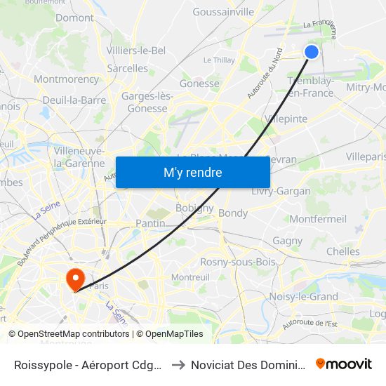 Roissypole - Aéroport Cdg1 (E2) to Noviciat Des Dominicains map