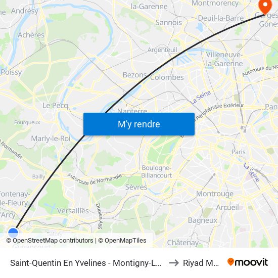 Saint-Quentin En Yvelines - Montigny-Le-Bretonneux to Riyad Mahrez map