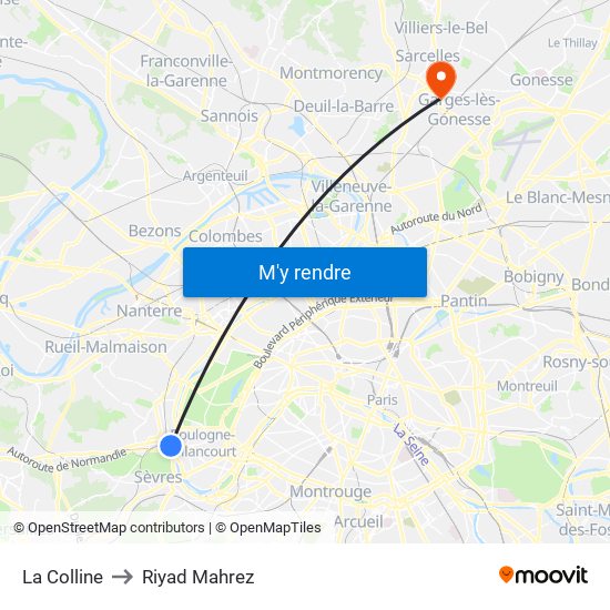 La Colline to Riyad Mahrez map