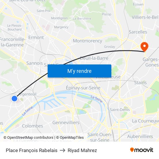 Place François Rabelais to Riyad Mahrez map