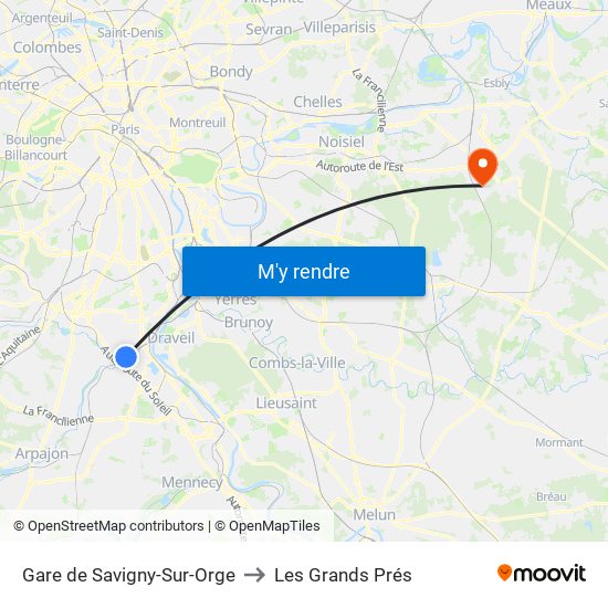 Gare de Savigny-Sur-Orge to Les Grands Prés map