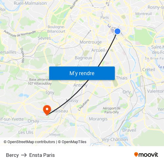 Bercy to Ensta Paris map