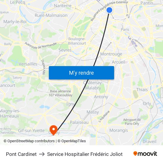 Pont Cardinet to Service Hospitalier Frédéric Joliot map