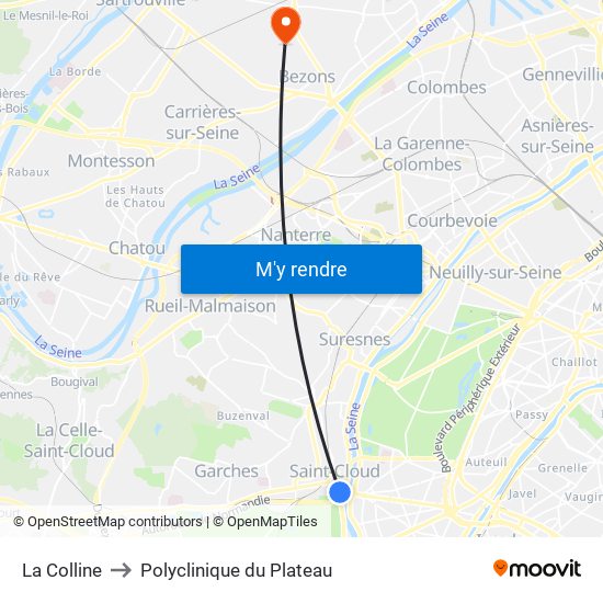 La Colline to Polyclinique du Plateau map