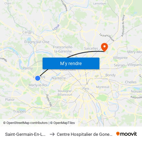 Saint-Germain-En-Laye to Centre Hospitalier de Gonesse map