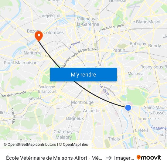 École Vétérinaire de Maisons-Alfort - Métro to Imagerie map