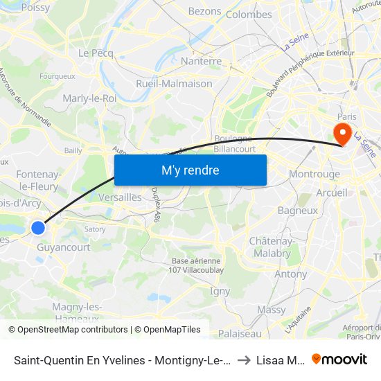Saint-Quentin En Yvelines - Montigny-Le-Bretonneux to Lisaa Mode map