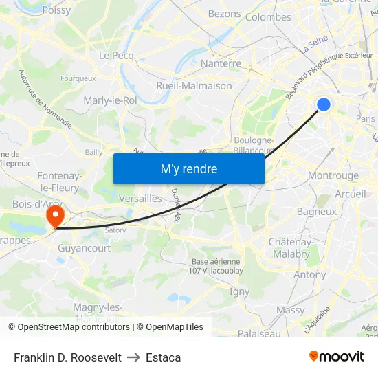 Franklin D. Roosevelt to Estaca map