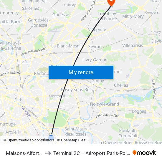 Maisons-Alfort - Alfortville, Maisons-Alfort à Terminal 2C – Aéroport ...