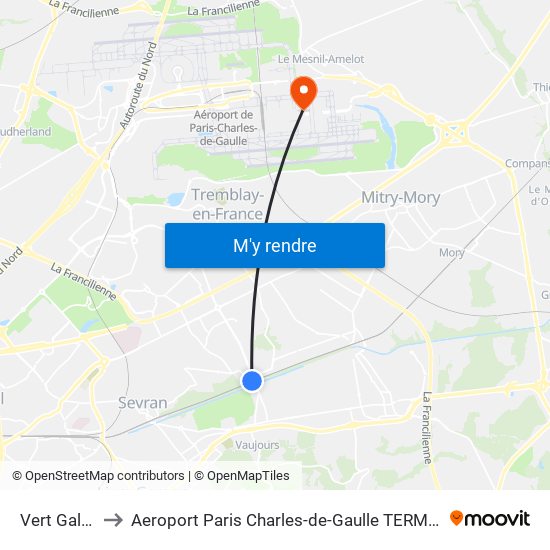 Vert Galant to Aeroport Paris Charles-de-Gaulle TERMINAL L map