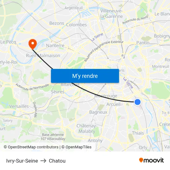 Ivry-Sur-Seine to Chatou map