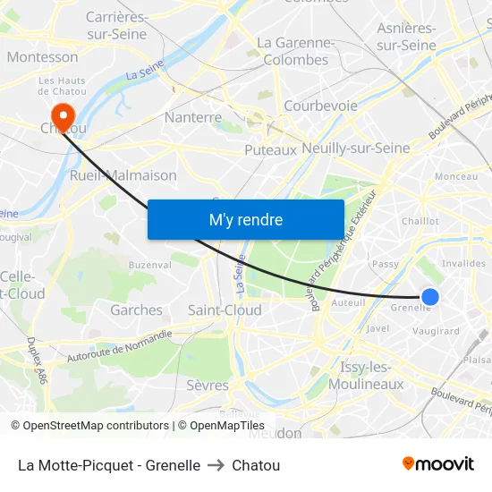 La Motte-Picquet - Grenelle to Chatou map