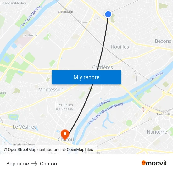 Bapaume to Chatou map