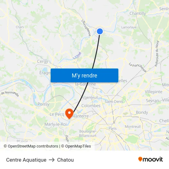 Centre Aquatique to Chatou map