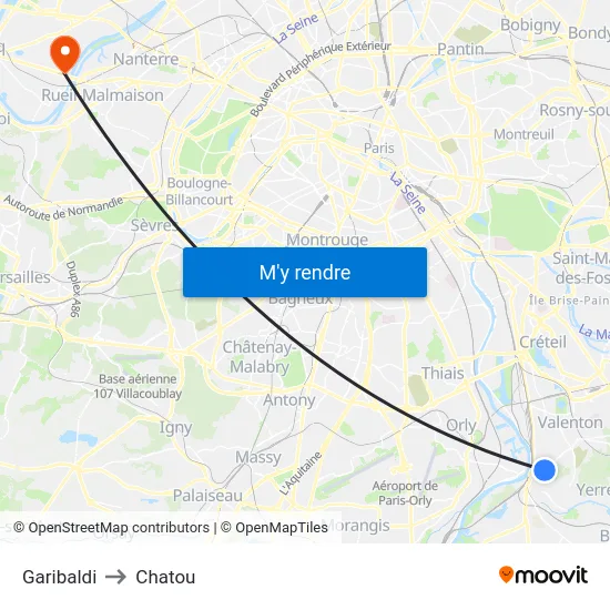 Garibaldi to Chatou map