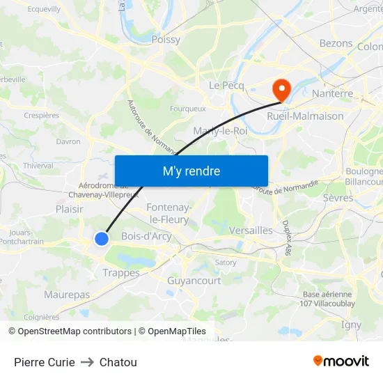 Pierre Curie to Chatou map