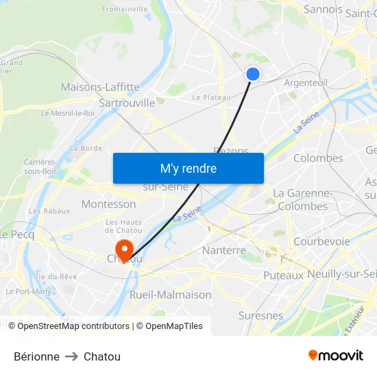 Bérionne to Chatou map