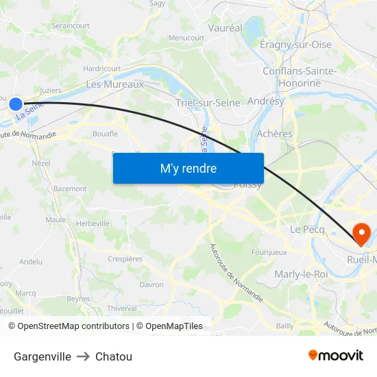 Gargenville to Chatou map