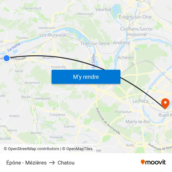 Épône - Mézières to Chatou map