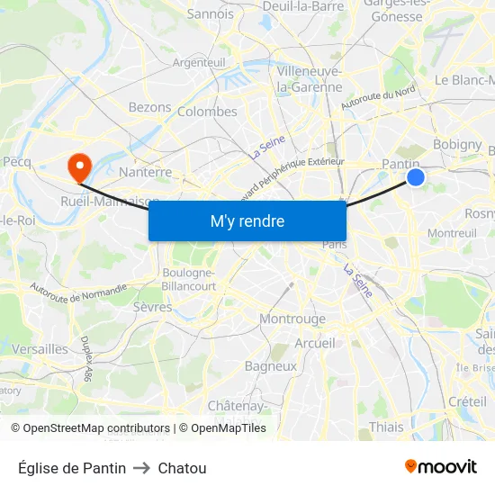 Église de Pantin to Chatou map