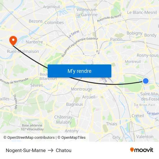 Nogent-Sur-Marne to Chatou map