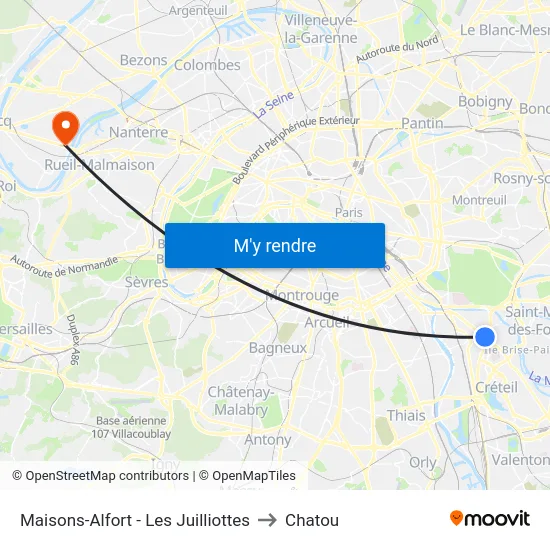 Maisons-Alfort - Les Juilliottes to Chatou map
