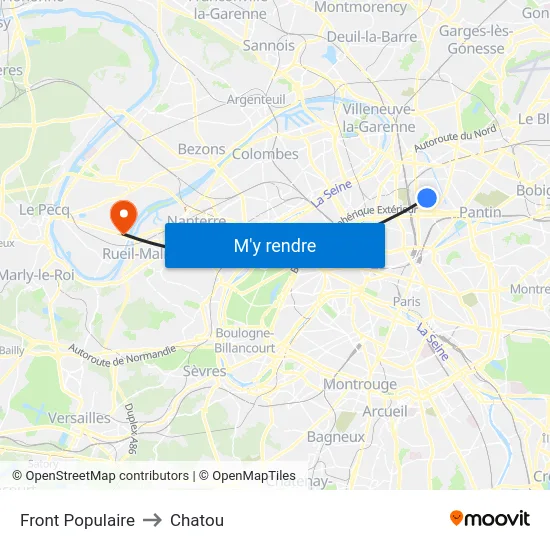 Front Populaire to Chatou map