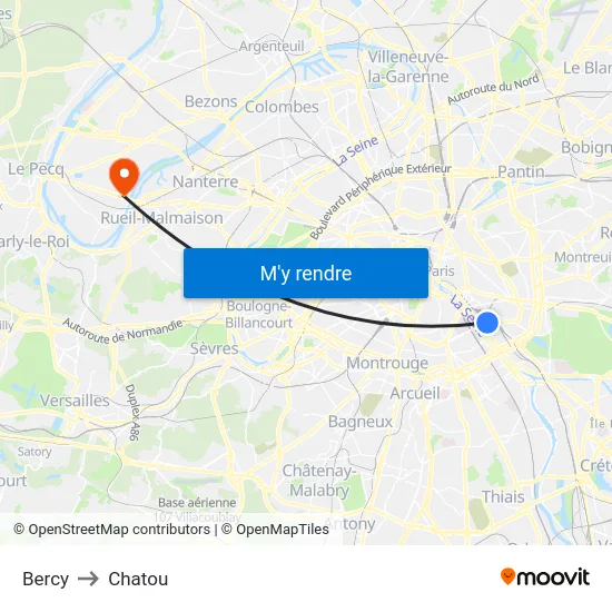 Bercy to Chatou map
