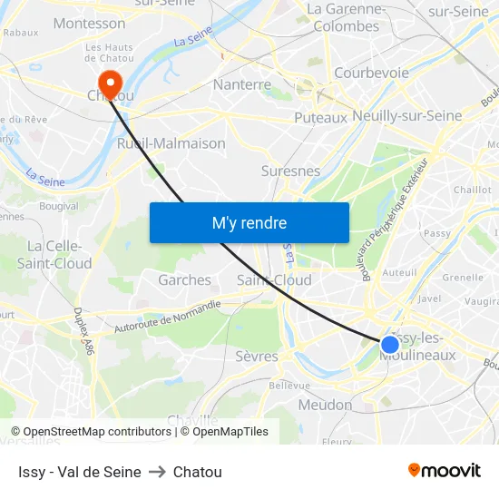 Issy - Val de Seine to Chatou map