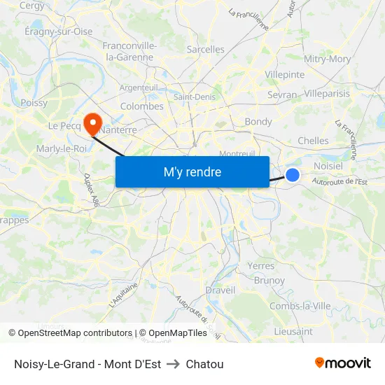 Noisy-Le-Grand - Mont D'Est to Chatou map