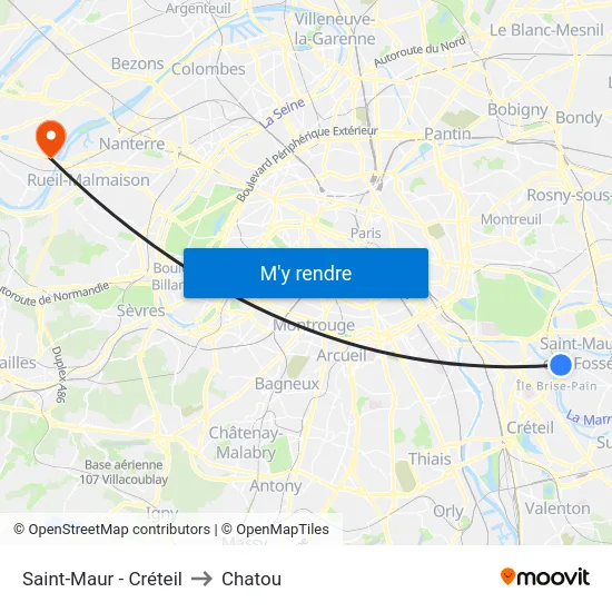 Saint-Maur - Créteil to Chatou map