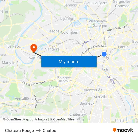 Château Rouge to Chatou map