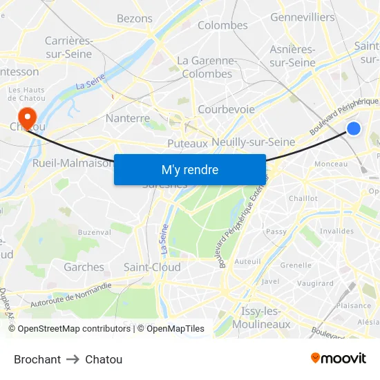 Brochant to Chatou map