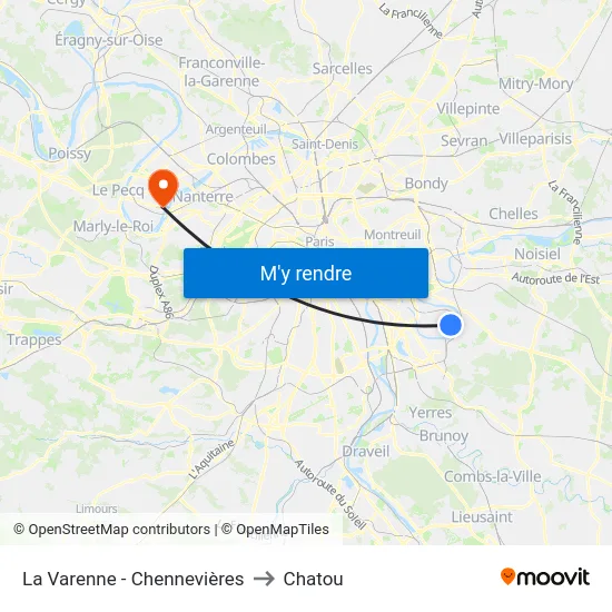 La Varenne - Chennevières to Chatou map