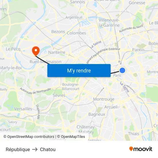 République to Chatou map