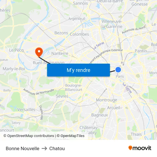 Bonne Nouvelle to Chatou map