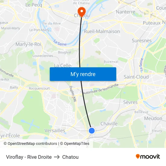 Viroflay - Rive Droite to Chatou map