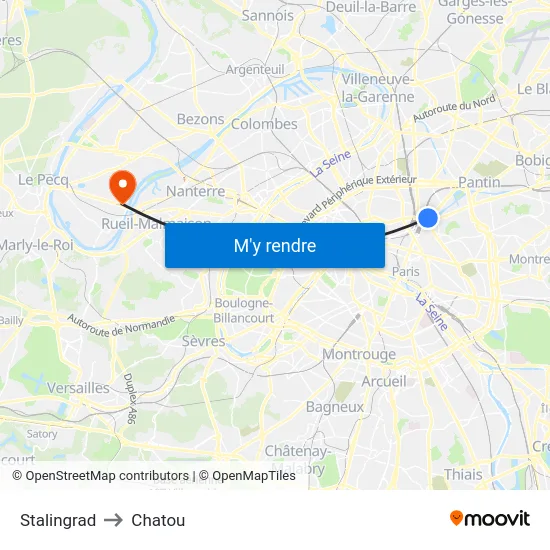 Stalingrad to Chatou map
